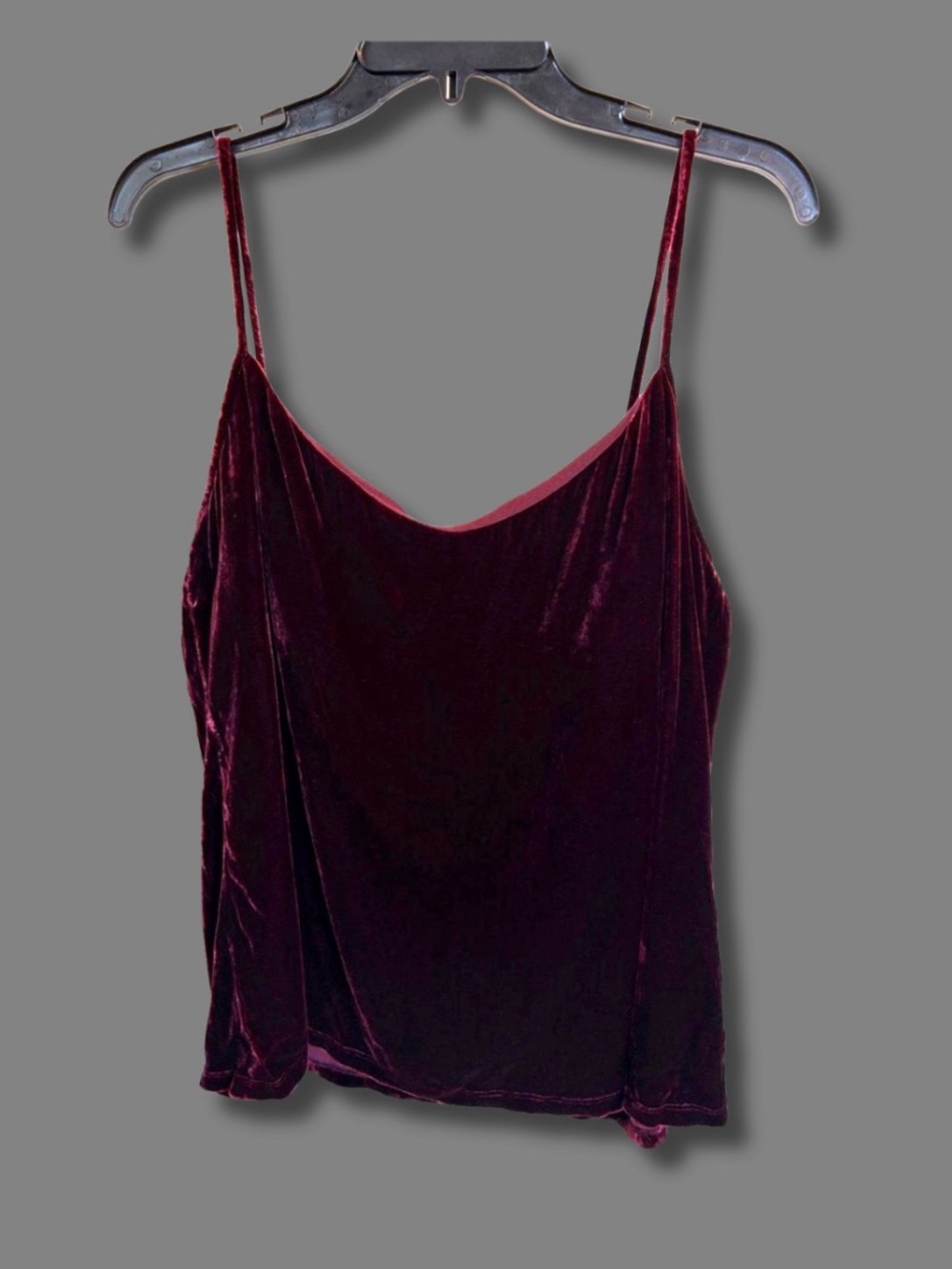 Eileen Fisher Velvet Silk Blend Cami XL Burgundy Wine Tank Holiday Evening